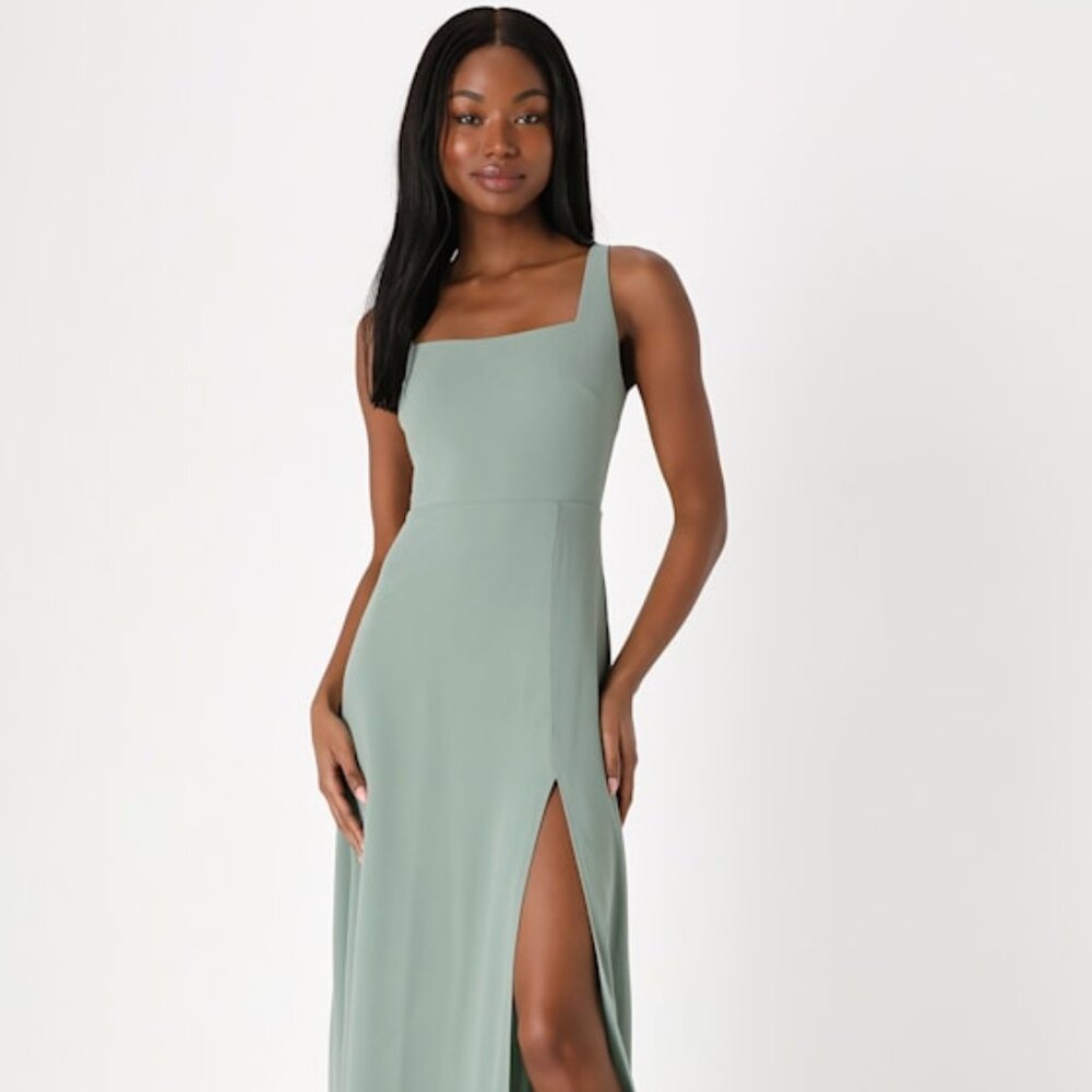 Lulus Remarkable Arrival Sage Brush Sleeveless Maxi Dress Green - Size S